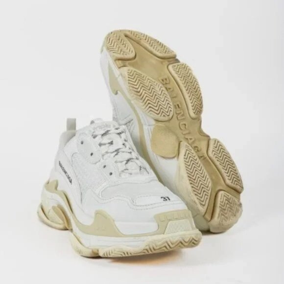 Balenciaga White Triple S Sneakers - Picture 4 of 13